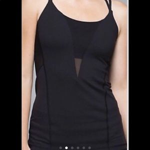 Lululemon Exquisite Tank Black 10 mesh panels